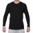 Tee shirt noir col Rond manches longues Chaleur Naturelle Douce