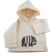 Veste à capuche écrue et sa sérigraphie taupe en molleton de coton bio