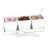 3 verrines porcelaine, sur plateau porcelaine avec petites cuillères de dégustation - Le lot de 2 plateaux de 3 coupelles + cuillères