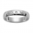 Alliance argent platiné jonc 4mm strie biais plus 1 diamant 0,02
