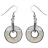 B. o ronde nacre blanche fermoir crochet argent