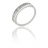 Bague 1/2 alliance or gris diamant baguette