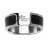 Bague acier et carbone motif tribal