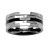 Bague acier et traitement acier IP Black effet disque taillé