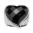 Bague acier forme gros coeur avec imitation pierre noire