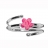 Bague ajustable<a title='composition florale pour la saint-valentin' href='http://www.familyby.com/boutiques/detailCategorie/4211' style='text-decoration:none; color:#333'><strong> fleur</strong></a> rose argent
