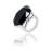 Bague argent ELLE agathe noire