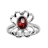 Bague argent fleur ambre véritable