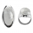 bague argent ovale et nacre blanche