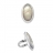 Bague argent ovale nacre blanche