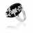 Bague argent oxyde jade noir