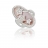 Bague argent oxydes et nacre rose