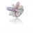 Bague argent, oxydes, pierres roses et violettes