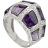 Bague argent résine violette et oxydes