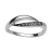 Bague argent rhodié 1 finition pierres noires