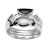 Bague argent rhodié 3 anneaux fantaisie
