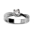 Bague argent rhodié croise solitaire 4 griffes blanc