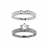 Bague argent rhodié double anneau rail zirconias blancs et solit