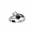 Bague argent rhodié duo de petits zirconias noir et blanc