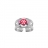 Bague argent rhodié enfant bonbon rose - réglable