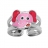 Bague argent rhodié enfant elephant rose - réglable