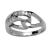 Bague argent rhodié entrelacée de pierres blanches