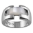 Bague argent rhodié et nacre blanche rectangulaire- Elixès