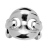 Bague argent rhodié gros grain de café
