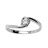 Bague argent rhodié solitaire 4 griffes