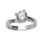 Bague argent rhodié solitaire taille brillant zirconia blanc ser