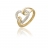 Bague coeur or et oxyde de zirconium