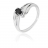 Bague en argent diamant et saphir 19mm