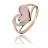 Bague en or jaune, diamant et nacre rose 19mm