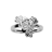 Bague<a title='composition florale pour la saint-valentin' href='http://www.familyby.com/boutiques/detailCategorie/4211' style='text-decoration:none; color:#333'><strong> fleur</strong></a> + feuille sans pierre argent 48.50.52.54.56.58