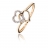 Bague or diamant double coeur