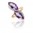 Bague or, diamant et améthyste