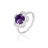 Bague or gris diamant améthyste