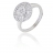 Bague or gris diamant entourage baguettes