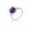 Bague or gris, diamant et améthyste