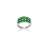 Bague or gris, diamant et émeraude