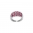 Bague or gris, diamant et rubis