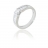 Bague or gris diamant solitaire baguette