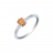 Bague or gris diamant topaze orange