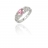 Bague or gris diamants et tourmaline