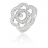Bague or gris et diamant rosace vitre