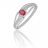 Bague or gris et rubis