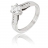 Bague or gris et solitaire diamant 6 griffes