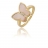 Bague or nacre et diamants