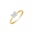 Bague or papillon bicolore diamant