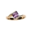 Bague plaqué or solitaire violet